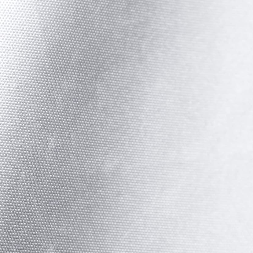 Close up of the silver polyester weave of the Platinum cover's outer shell