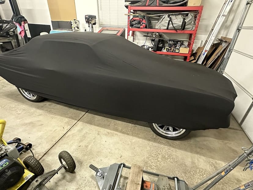 Patrick D.'s vehicle under its cover, from their review.