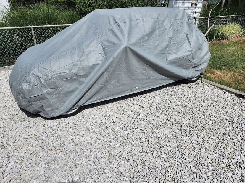 Edw. S.'s car under its Weatherproof Max cover