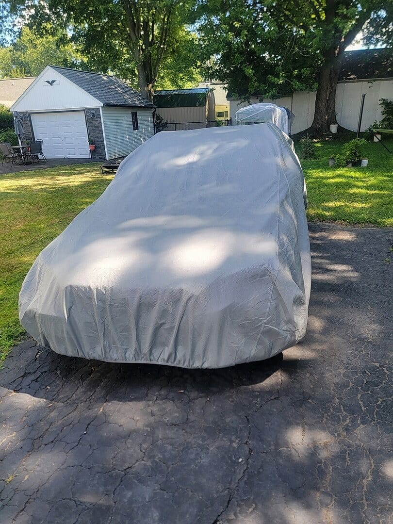 Justin E.'s car under its Weatherproof Lite cover