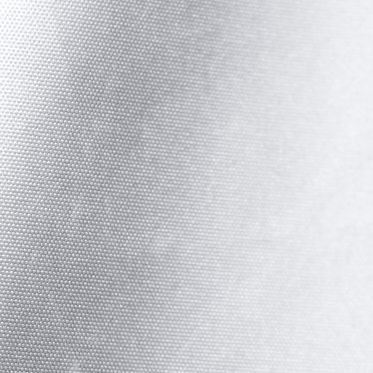 Close-up of the silver woven polyester outer fabric.